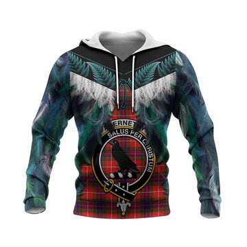 Abernethy Tartan Crest Knitted Hoodie New Zealand Maori Korowai Cloak