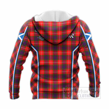 Abernethy Tartan Crest Knitted Hoodie Scotland Coat of Arm Flag Style - Tartan Vibes Clothing