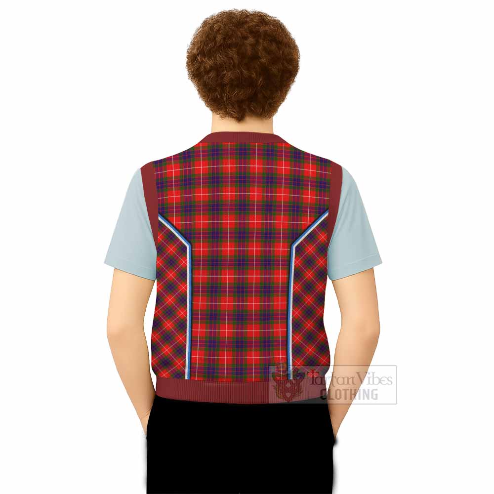 Abernethy Tartan Crest Knitted V-Neck Vest Scotland Coat of Arm Flag Style - Tartan Vibes Clothing