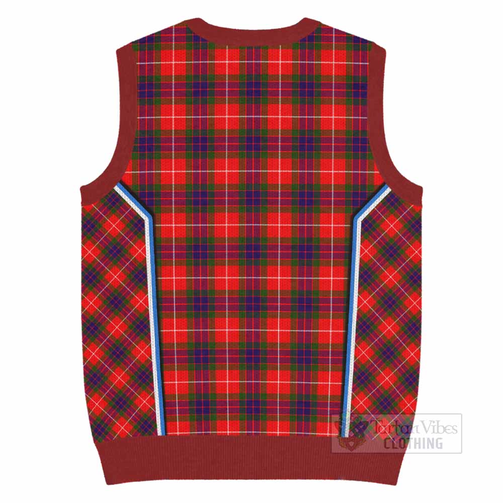 Abernethy Tartan Crest Knitted V-Neck Vest Scotland Coat of Arm Flag Style - Tartan Vibes Clothing