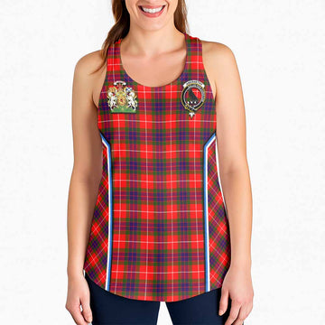 Abernethy Tartan Crest Women Racerback Tanks Scotland Coat of Arm Flag Style - Tartan Vibes Clothing