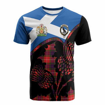Abernethy Tartan Family Crest Cotton T-shirt Scotland Thistle Floral Flag Style
