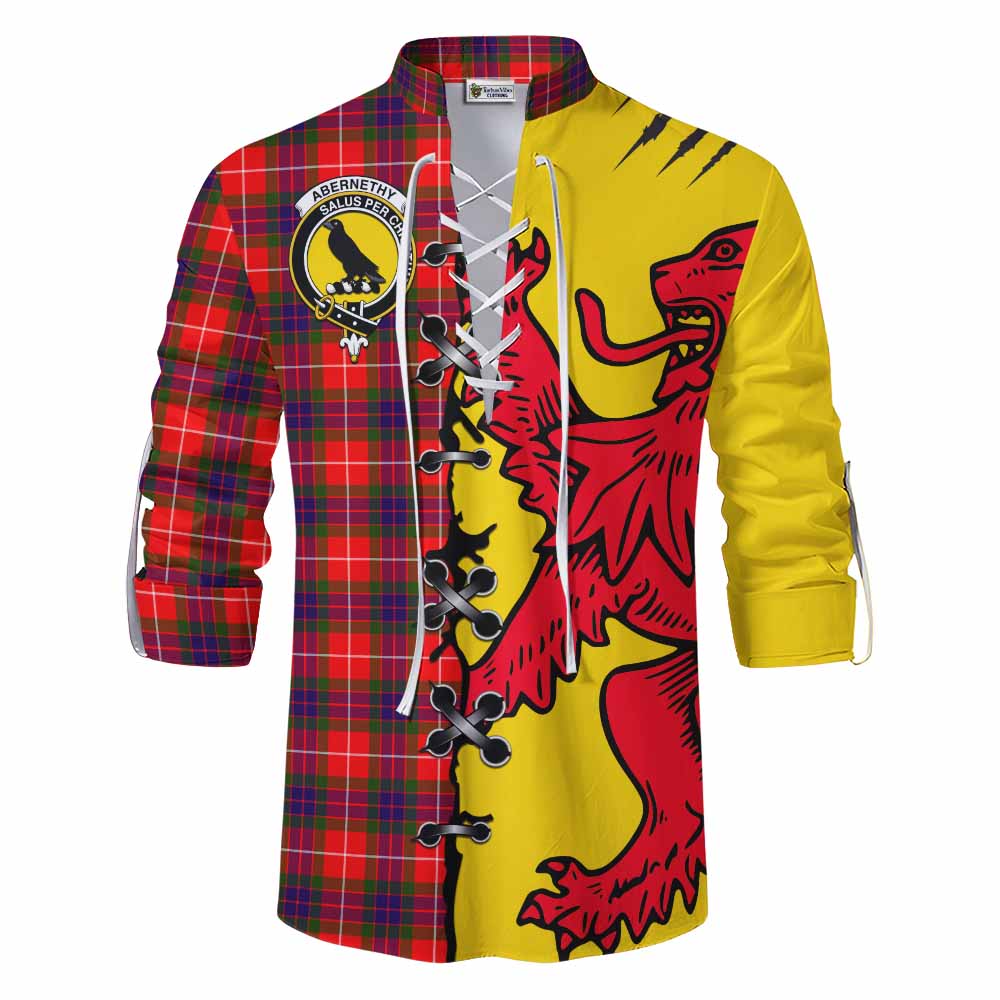 Abernethy Tartan Family Crest Ghillie Kilt Shirt Lion Rampant Honor - Tartan Vibes Clothing