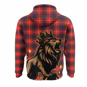 Abernethy Tartan Family Crest Hoodie Crowned Lion Roaring