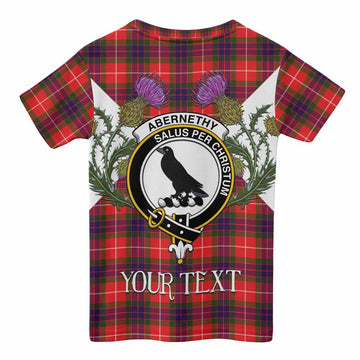 Abernethy Tartan Family Crest Kid T-shirt Scottish Burns Night Thistle Floral