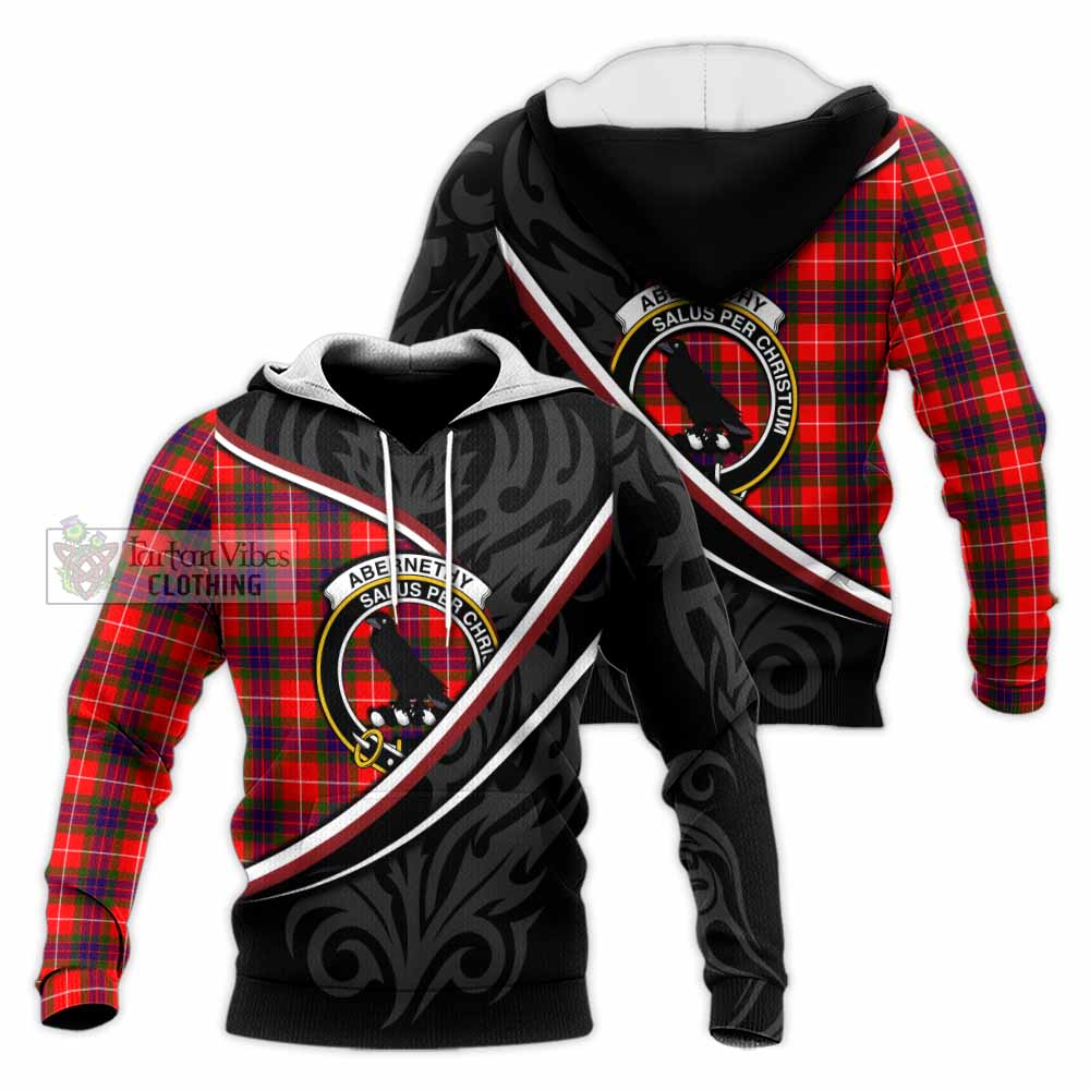 Abernethy Tartan Family Crest Knitted Hoodie Celtic Scottish Thistle Floral - Tartan Vibes Clothing