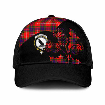 Abernethy Tartan Family Crest Mesh Trucker Cap Scotland Thistle Floral Flag Style