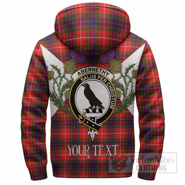 Abernethy Tartan Family Crest Sherpa Hoodie Scottish Burns Night Thistle Floral