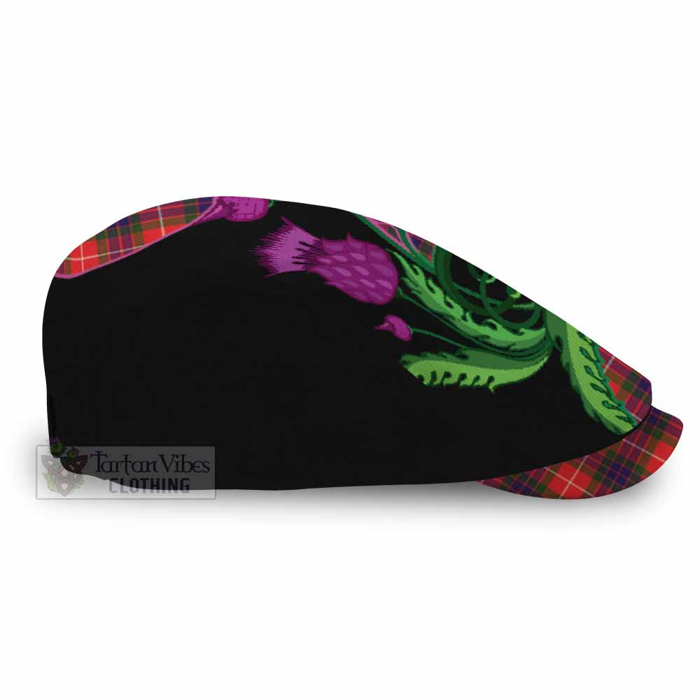Abernethy Tartan Flat Cap, Jeff Cap Traditional Scottish Thistle