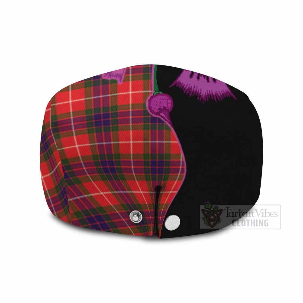 Abernethy Tartan Flat Cap, Jeff Cap Traditional Scottish Thistle