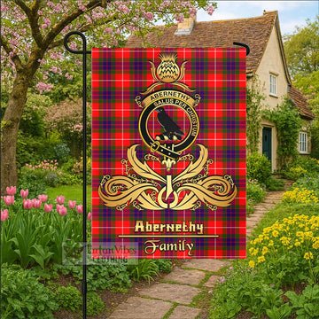 Abernethy Tartan Garden Flag with Highland Thistle Cherish Family Crest Style