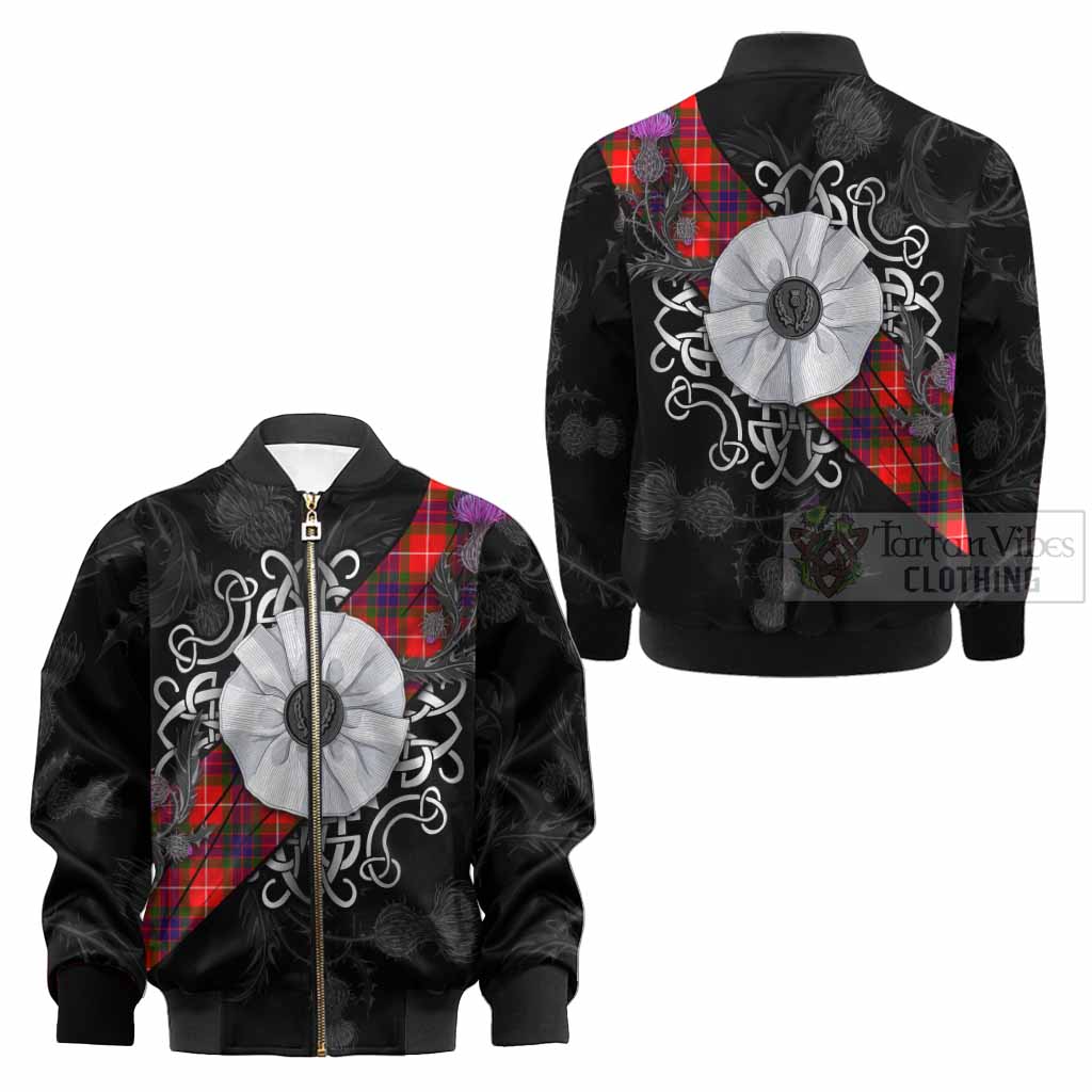 Abernethy Tartan Kid Bomber Jacket Jacobite White Rose - Tartan Vibes Clothing