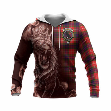 Abernethy Tartan Knitted Hoodie Roaring Lion Heritage
