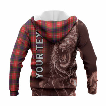 Abernethy Tartan Knitted Hoodie Roaring Lion Heritage