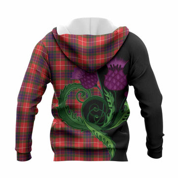 Abernethy Tartan Knitted Hoodie Traditional Scottish Thistle