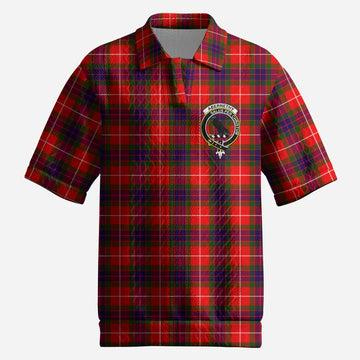 Abernethy Tartan Men’s Polo Sweater Top with Family Crest