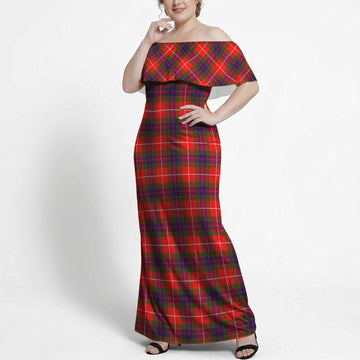Abernethy Tartan Off Shoulder Ruffle Maxi Dress