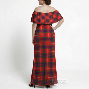 Abernethy Tartan Off Shoulder Ruffle Maxi Dress