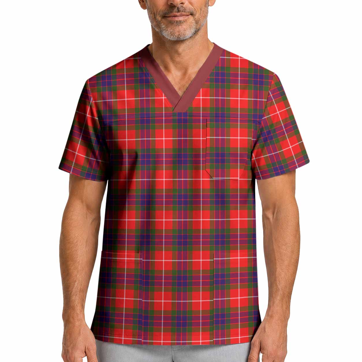 Abernethy Tartan Scrub Top XL - Tartan Vibes Clothing