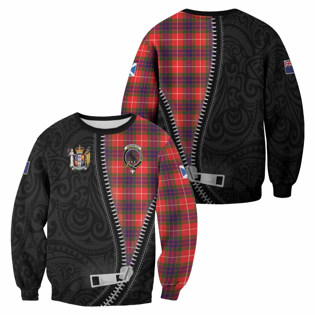 Abernethy Tartan Sweatshirt New Zealand Pattern Unique Zipper Stylized