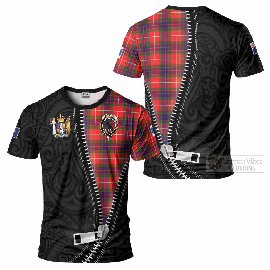 Abernethy Tartan T-Shirt New Zealand Pattern Unique Zipper Stylized