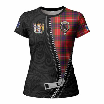 Abernethy Tartan Women T shirt New Zealand Pattern Unique Zipper Stylized