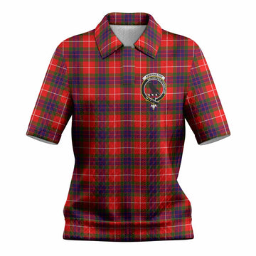 Abernethy Tartan Women’s Polo Sweater Top with Family Crest