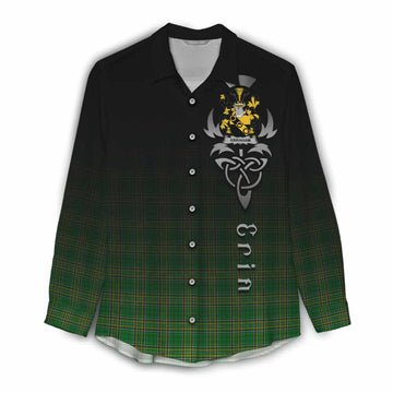 Abraham Irish Clan Women's Casual Shirt with Coat of Arms Erin Go Bragh Celtic Inspired