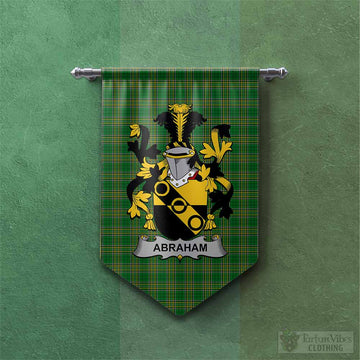 Abraham Irish Clan Tartan Gonfalon, Tartan Banner with Coat of Arms