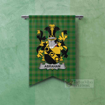 Abraham Irish Clan Tartan Gonfalon, Tartan Banner with Coat of Arms