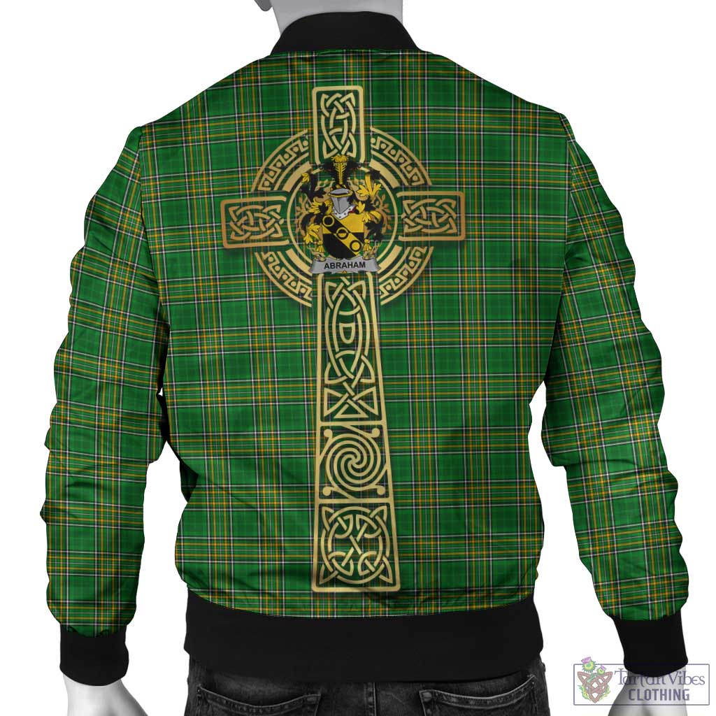 Tartan Vibes Clothing Abraham Irish Clan Tartan Bomber Jacket with Coat of Arms Celtic Tree of Life Style