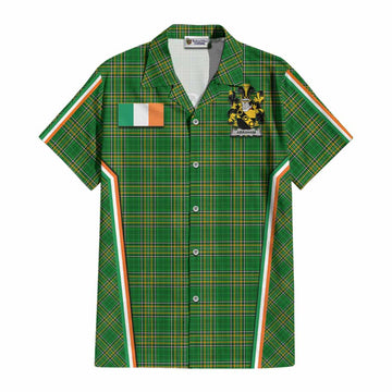 Abraham Irish Clan Coat of Arm Tartan Cotton Hawaiian Shirt Flag Style