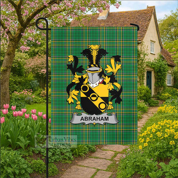 Abraham Irish Clan Tartan Garden Flag with Coat of Arms