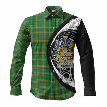Tartan Vibes Clothing Accotts Irish Clan Long Sleeve Button Shirt Celtic Circle Style