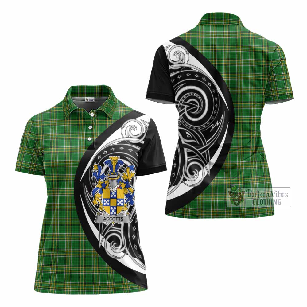 Tartan Vibes Clothing Accotts Irish Clan Women's Polo Shirt Celtic Circle Style