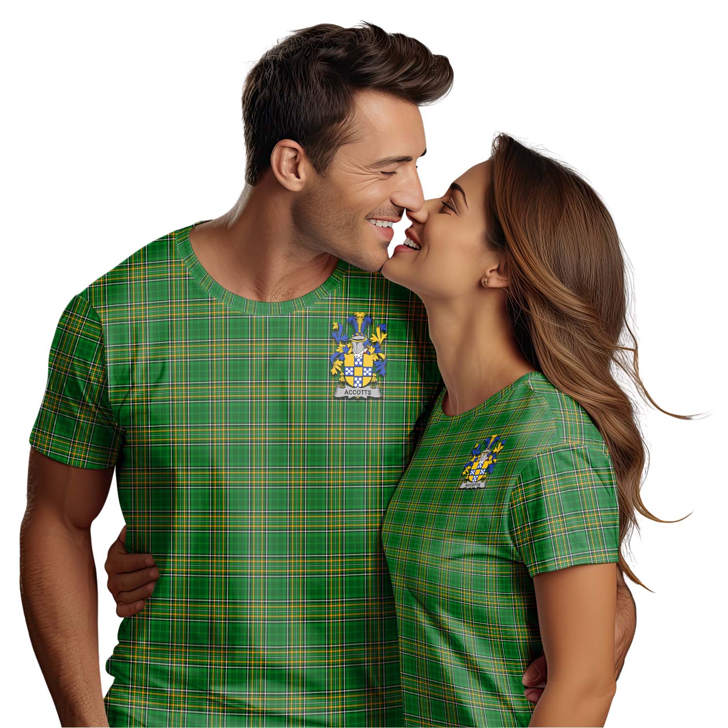 Tartan Vibes Clothing Accotts Ireland Clan Tartan T-Shirt with Family Seal