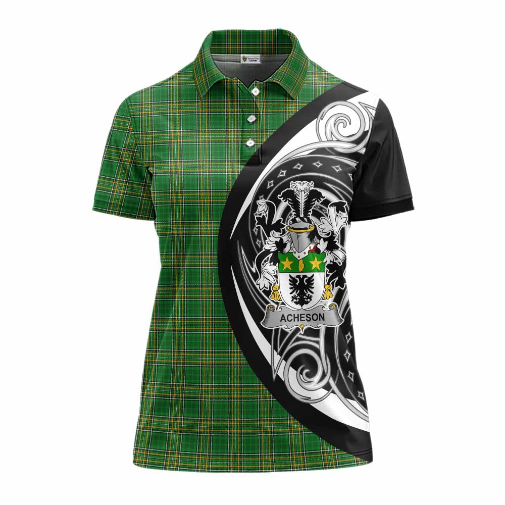 Tartan Vibes Clothing Acheson Irish Clan Women's Polo Shirt Celtic Circle Style