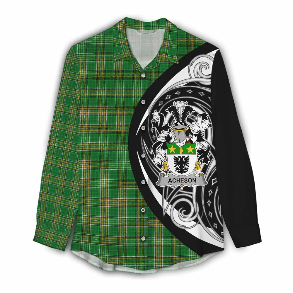 Tartan Vibes Clothing Acheson Irish Clan Women's Casual Shirt Celtic Circle Style