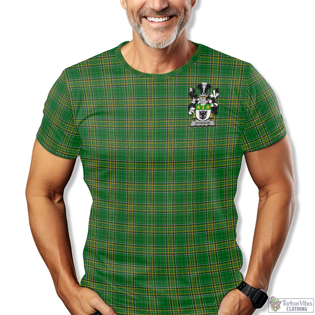Tartan Vibes Clothing Acheson Ireland Clan Tartan T-Shirt with Family Seal