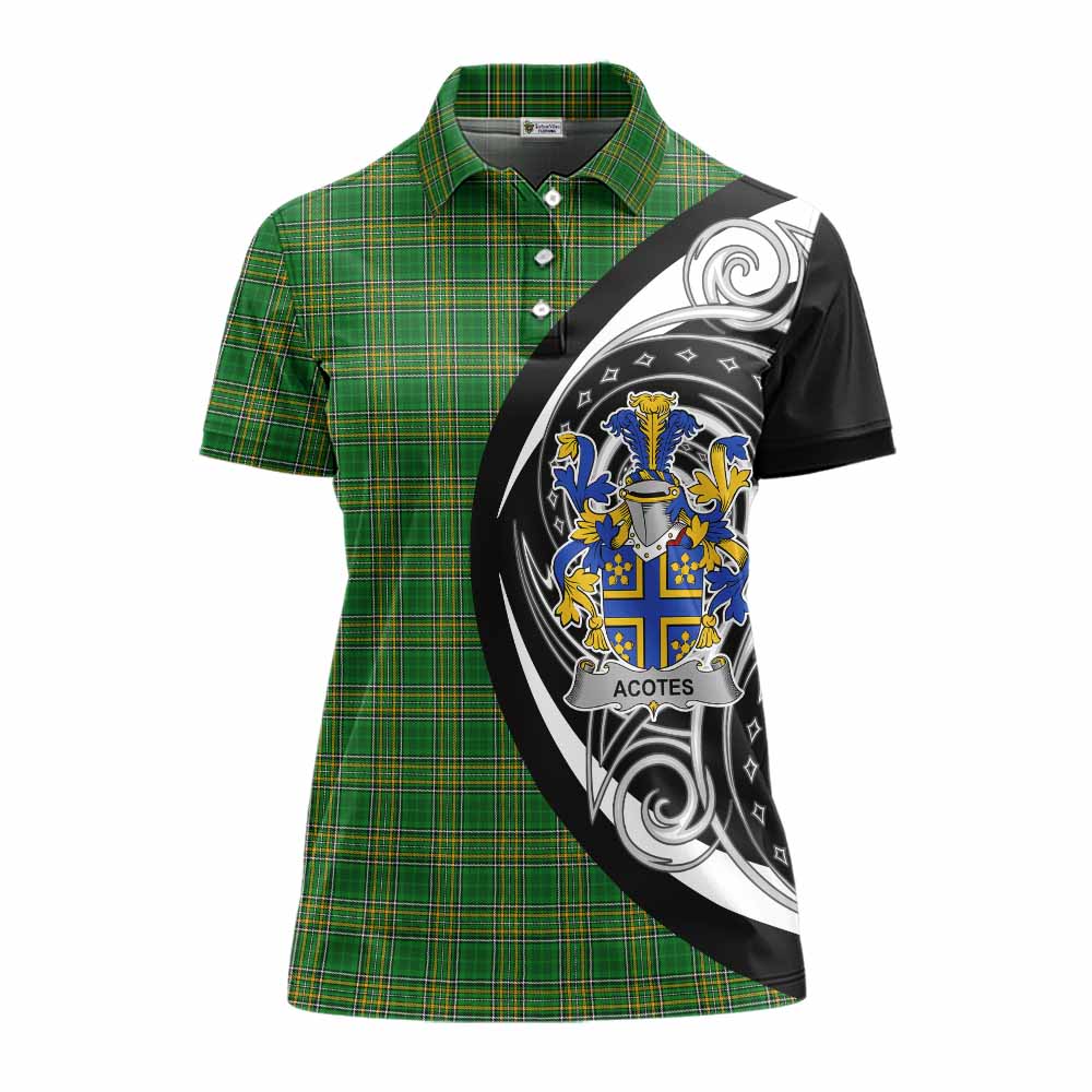 Tartan Vibes Clothing Acotes Irish Clan Women's Polo Shirt Celtic Circle Style