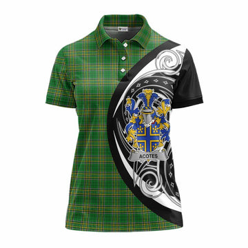 Tartan Vibes Clothing Acotes Irish Clan Women's Polo Shirt Celtic Circle Style