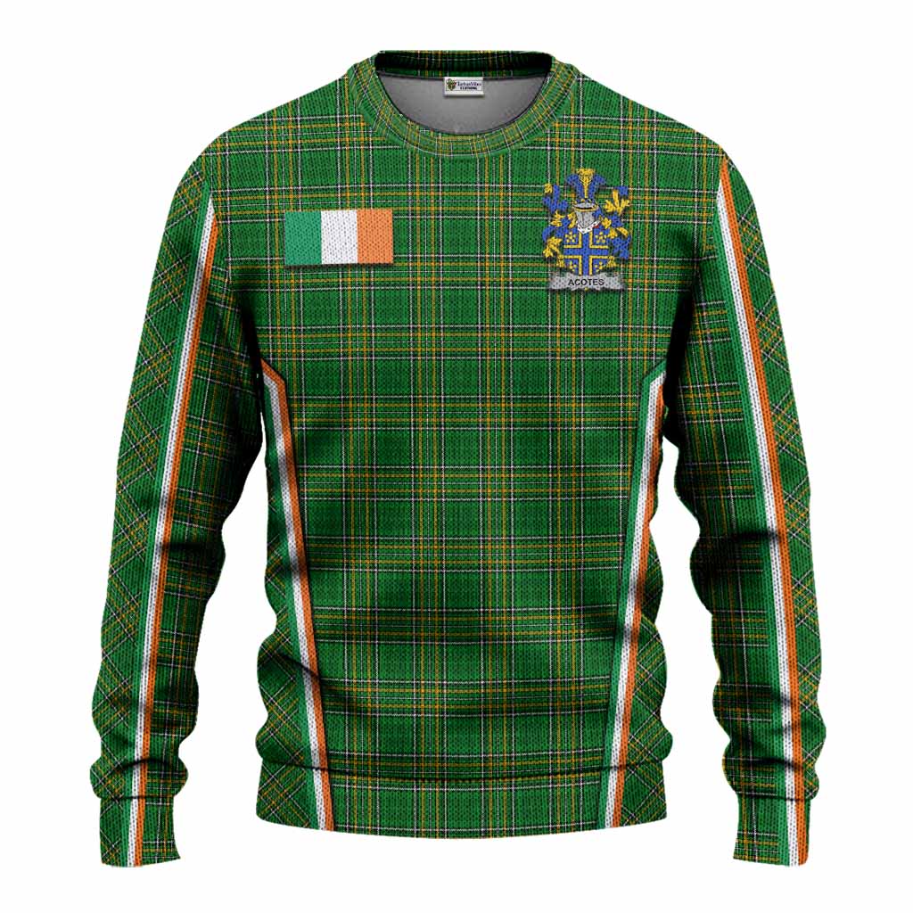 Acotes Irish Clan Coat of Arm Tartan Knitted Sweater Flag Style