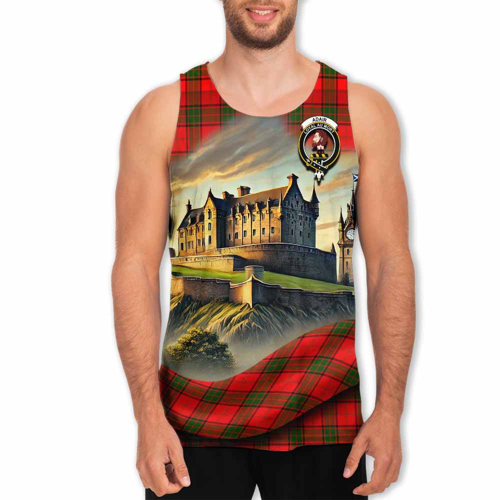 Tartan Vibes Clothing Adair Tartan Family Crest Men's Tank Top with Scottish Ancient Castle Style
