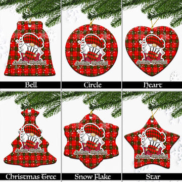 Adair Tartan Christmas Ornaments with Scottish Gnome Playing Bagpipes
