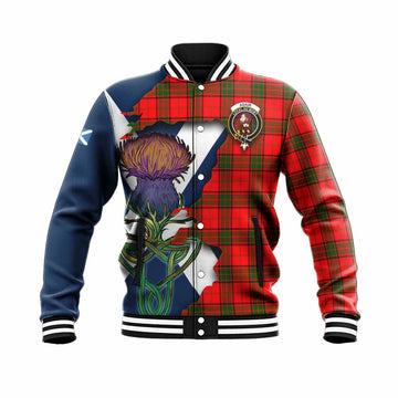 Adair Tartan Family Crest Baseball Jacket Scottish Thistle Celtic Inspired