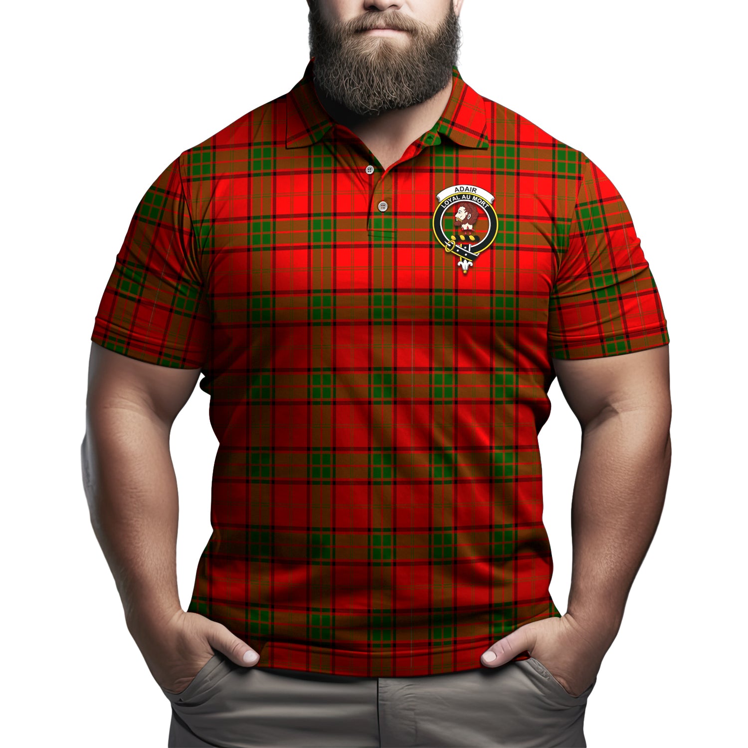 Adair Tartan Men's Polo Shirt with Family Crest - Tartanvibesclothing