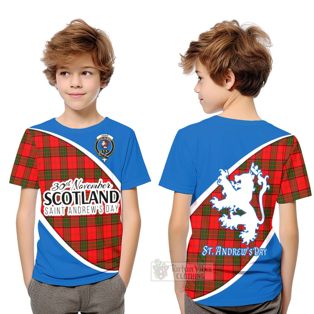 Tartan Vibes Clothing Adair Family Crest Tartan Kid T-Shirt Celebrate Saint Andrew's Day in Style