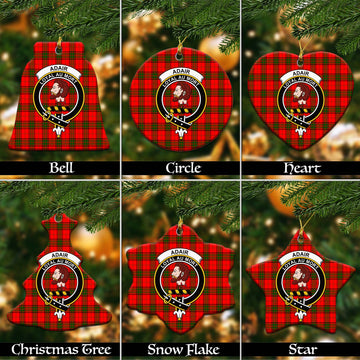 Adair Tartan Christmas Ceramic Ornaments with Family Crest