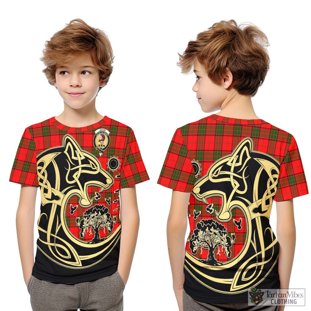 Adair Tartan Kid T-Shirt with Family Crest Celtic Wolf Style Youth XL Size14 - Tartan Vibes Clothing