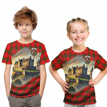 Adair Tartan Family Crest Kid T-Shirt with Scottish Ancient Castle Style
